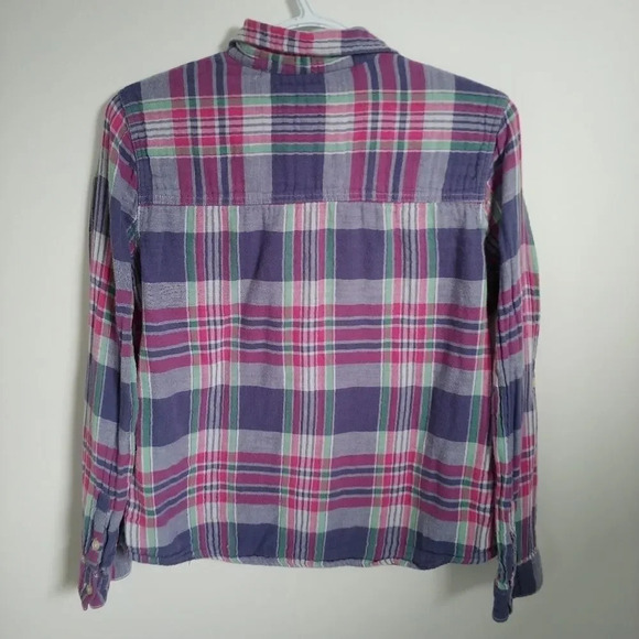 Coupé Pink/Blue/Green Plaid Flannel Shirt, L - Picture 5 of 7